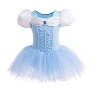 Lito Angels Robe Ballet de Danse Princesse Cendrillon pour Enfant Fille, D&eacute;guisement Ballerine Justaucorps Tutu Taille 3-4 ans (Num&eacute;ro d'&eacute;tiquette 110) (Lito Angels FR, neuf)