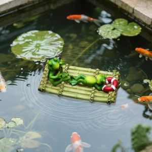 Décoration de bassin - Mini étang - Grenouille - Décoration flottante pour mini étang - En résine - Décoration de bassin pour l'extérieur - Pour jardin, balcon, étang - Taille L (shanghailibowangluokejiyouxiangongsi, neuf)