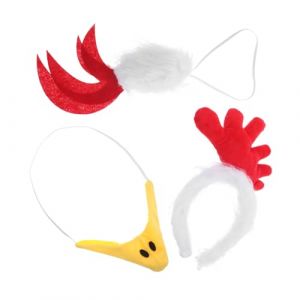 Hemobllo Chapeaux Animaux Ferme -t&ecirc;te De Poulet Costume De Poulet Accessoire Pour P&acirc;ques Bandeau Peluche Coq Coiffe Accessoire D&eacute;coration Ferme (pattobold, neuf)