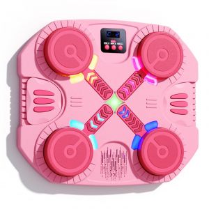 Machine de Boxe Musicale Bluetooth Intelligente, Cible de Boxe Intelligente Murale, Chargement USB, équipement d'entraînement de Boxe, Cadeaux pour Enfants, Adultes (Rose-A) (TIMAR STORE S.R.L., neuf)