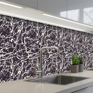 KitchenYeah&copy; Credence Adhesive Pour Cuisine 80x500 cm Panneau Mural Adhesif Fond De Hotte Plaque Pvc Murale Peel And Stick Protege Mur Splash - Aquarelle - Blanc (KitchenYeah, neuf)