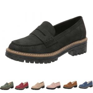 Mocassins orthopédiques à Plateforme Orthoture confortables pour femme, mocassin de marche à bout rond, semelle crantée en daim (YuchiStore, neuf)