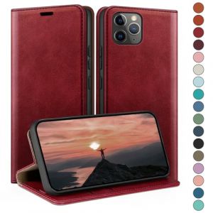 HUOUH Coque pour iPhone 12 Pro Max 6.7" avec RFID Blocage Etui à Rabat en Cuir de Premium,Fentes pour Cartes,Coques de Case,Cover à Rabat pour Apple 12 Pro Max Portefeuille Rouge (ETERNAL FLAME TRADING, neuf)