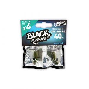 FIIISH Black Minnow Têtes plombées de pêche Kaki/Argent, 40 g (CARNASPORT, neuf)