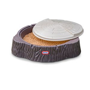 Little Tikes Woodland Sandbox - Grand Bac à Sable en Forme de Tronc d'Arbre, Avec 3 Sièges et un Couvercle - À Partir de 24 Mois (Bonsaglio, neuf)