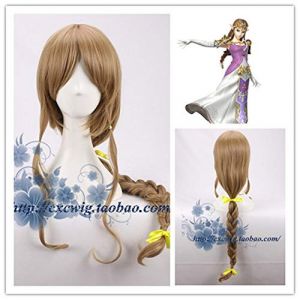 Légende de Zelda Twilight Princess Cosplay perruque marron doré tresses 2 style postiche Anime Costume jeu de rôle perruque Pelucas + perruque C marron (good stuff A, neuf)