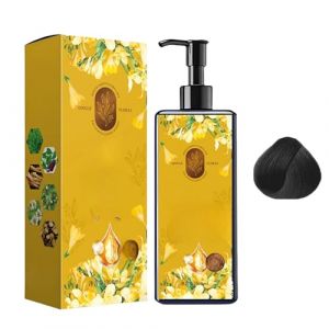Coloration nourrissante à base de plantes - Coloration nourrissante à base de plantes - Coloration florale unique - Longue durée et naturelle - Shampooing pour cheveux gris - Pour homme et femme (noir (LiuQing Ltd, neuf)