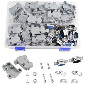 WMYCONGCONG Connecteur DB9 à souder, 30 pièces, connecteur D-Sub à 9 Broches mâle et Femelle, avec boîtier en Plastique (WMYCONGCONG, neuf)