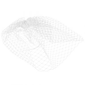 Mikikit Voile Cage &agrave; Oiseaux Blanc en Maille Accessoire Coiffure pour Mari&eacute;e Voile Cage &agrave; Oiseaux Visage Accessoire Cheveux Mariage &Eacute;l&eacute;gant C&eacute;r&eacute;monie et F&ecirc;te (Famidago, neuf)