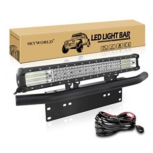 SKYWORLD 59cm 570W Led Light Barre 12V Rampe 4x4, Projecteur Led Bar Phare de Travail avec faisceau de c&acirc;blage et support de plaque d'immatriculation pour Off Road Camion V&eacute;hicules Voitures (SKYWORLD-EU, neuf)