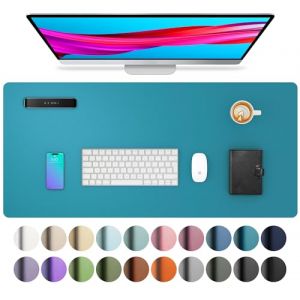 Aothia Sous-main de bureau et maison étanche, tapis de souris, tapis de bureau antidérapant, en cuir PU, 80 cm x 40 cm, Bleu turquoise (Aothia FR, neuf)