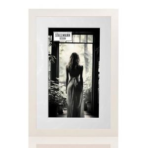 Stallmann Design Cadre photo avec passe-partout 60 x 80 cm (photo 50 x 70 cm) - Couleur : blanc - Baguette de cadre de 30 mm d'&eacute;paisseur (Stallmann Design, neuf)