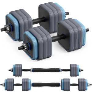 Merach Haltère Réglable, Haltères Musculation avec Barres Raccordées, 3 in 1 Haltere Reglable, Barres Dumbbells Poids Musculation, Pour La Fitnesse, Musculation, l'haltérophiliela Gym à Domicile-30KG (MERACH Direct EU, neuf)