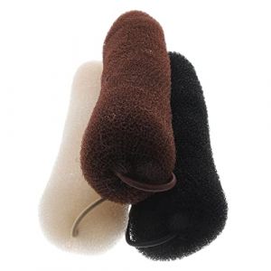 FRCOLOR Lot De 3 Élastiques En Corde Pour Tête De Boulette De Viande Outil Pour Faux Chignon Barrettes Bandeaux Attaches Porte-Brosse À Cheveux Épingle À Cheveux Chignon (Laners, neuf)