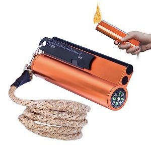 7 en 1 Pierre &agrave; Feu Allume Feu Kit de Survie, XL Allume Feu Survie 11cm avec Grattoir Multi-Outils, Boussole, Bo&icirc;tier &eacute;tanche, Magn&eacute;sium Firesteel Briquet Kit pour Camping Randonn&eacute;e Accessoires (WORL DWIDE, neuf)