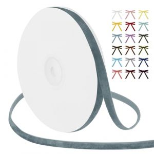 Uiopa Ruban Bleu Gris 6mm x 9m Ruban Velours, Rubans Tissu en Velours pour Emballage Cadeau, Couronnes, Mariage, F&ecirc;te, D&eacute;coration, Artisanat (XEYUAN, neuf)