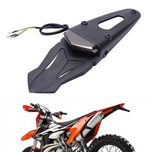 JMTBNO LED Feu Arri&egrave;re Moto Dirt Bike Off Road Motocross Enduro Fender Stop Feu Arri&egrave;re Universel 12V pour YZ125 YZ250F CRF250 CRF400 CRF450 WR125R WR250R (Shapeviva, neuf)