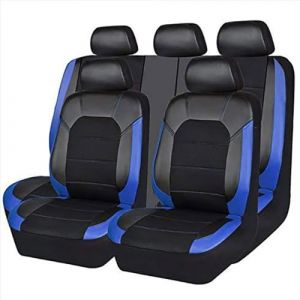 ZZZZS Ensembles De Housses Siège Voiture pour Citro-en Berlingo Ⅲ 2018-2023, 9pcs Housse de Siege PU Cuir ImperméAble Protection Couvre Sieges Nonslip Accessoire,A/Black-Blue (junjibaihuodian, neuf)