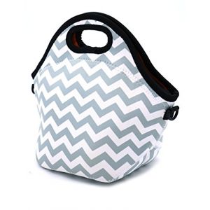 Case Wonder Sac Isotherme Repas Neoprene Pliable Sac Repas/Lunch Bag/Sac &agrave; D&eacute;jeuner avec D&eacute;tachable Ajustable Bandouli&egrave;re - Garde La Nourriture Fra&icirc;che pour Enfant Femmes Scolaires(Gris) (AF-WAN, neuf)