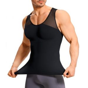 KUMAYES D&eacute;bardeur de Compression Homme Gaine Ventre Plat Homme sous-v&ecirc;tements &Eacute;lasticit&eacute; Musculation Gaine Amincissante (Noir, M) (Kumayes EU, neuf)