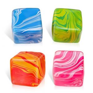 AMFUN 4PCS Balle Anti-Stress, Squishy Cube &agrave; Presser Fidget Balle, Boule Squishy Fidget de Gla&ccedil;on pour Soulager Anxi&eacute;t&eacute; (Riyuu, neuf)