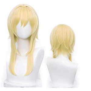 PWEINCY Lumine Perruque Cosplay pour femme de voyage Genshin Impact Halloween Fête Costume Cheveux blonds clairs (UK MORE4EVER, neuf)