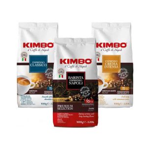 Set dégustation Grains de café Kimbo: Classico, Espresso Napoli, Crema Intensa 1 kg x 3 (Olico.it, neuf)