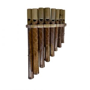 Flûte de pan en bambou marron - Flûte de pan simple incurvée (19 x 10) (vendo Wohnaccessoires, neuf)
