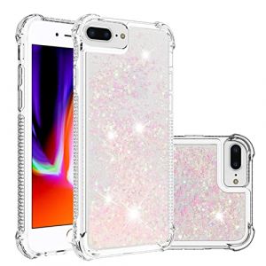 KBIKO-zxl Compatible avec Liquide &Eacute;tui Coque pour iPhone 6 Plus, Coque Case Paillette Liquide Housse Glitter Transparente Protection d'&eacute;cran Flexible Etui pour iPhone 7 Plus.Silver Pink YBL (QIWEIQING, neuf)