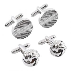 JYNXOR 2 Pairs Bouton de Manchette Homme, Boutons de Manchette Classiques pour Homme, Boutons de Manchette en Acier Inoxydable, &Agrave; La Mode R&eacute;tro Ray&eacute; Manchette, pour Mariage Business F&ecirc;te des P&egrave;res (SHOPSCAPE INK, neuf)