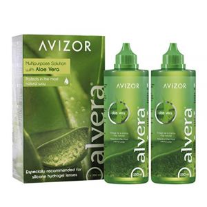 Avizor Liquide pour Lentilles de Contact Alvera avec Etui, 2 × 350 ml (e lentillas, neuf)