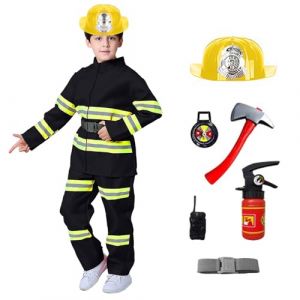 G&eacute;n&eacute;rique Deguisement Pompier Enfant 3 Ans Cosplay Ensemble de 8 Pi&egrave;ces Costume Pompier Enfant Jouets Accessoires Costume Carnaval Halloween Noel Jeu de R&ocirc;le Cadeau 1-16 Ans (04-Jaune, 3-4 ans) (YHGAQTB, neuf)