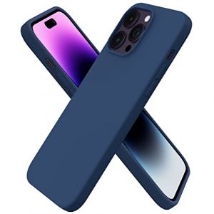 ORNARTO Coque pour iPhone 14 Pro Max, Coque en Silicone Liquide (pour iPhone 14 Pro Max)(6,7"), Étui iPhone 14 Pro Max Fine, Housse iPhone 14 Pro Max Antichoc - Bleu Foncé (ORNARTO FR, neuf)