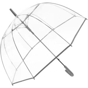 Parapluie Transparent pour la Pluie Adulte - Cloche Mariage Photo, Ouverture Automatique, Poignée Crochet, Dôme 8 Côtes (Gris) (VICOPICO, neuf)
