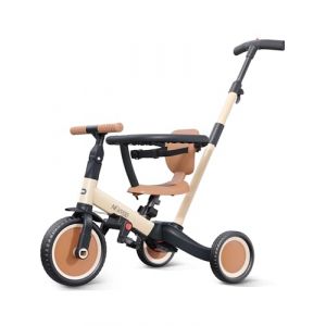 newyoo Tricycle Draisienne 5 en 1, Tricycle B&eacute;b&eacute; &Eacute;volutif 1-3 Ans avec Barre de Pouss&eacute;e, V&eacute;lo Enfant, Guidon R&eacute;glable, Barres de S&eacute;curit&eacute;, Jouet &agrave; Chevaucher, Cadeau d' Anniversaire, TR008, Kaki (NEWYOO-EU, neuf)