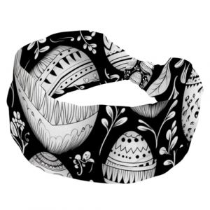 Bandeau de maquillage antid&eacute;rapant avec motif &oelig;uf de P&acirc;ques lapin noir et blanc pour femme (ocenuttldat, neuf)
