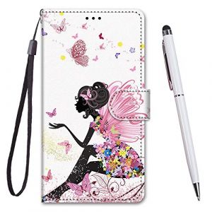 TOUCASA Coque pour Galaxy J7 2017 / J730,Coque Cuir PU Portefeuille &agrave; Aimant Colourful Design Coque Rabat Portefeuille [Cr&eacute;atif Peint] &Eacute;tui pour Samsung Galaxy J7 2017 / J730 (Papillon Fille) (Mltour-EU, neuf)