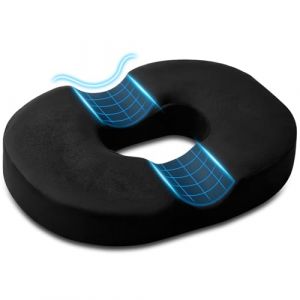 AOOHA Donut Cushion Orthopedic Ring Memory Foam, Coussin de Si&egrave;ge pour H&eacute;morro&iuml;des, Coussin Coccyx Ergonomique, pour Grossesse, Postnatale, pour Fauteuil Roulant Si&egrave;ge de Voiture Bureau Ext&eacute;rieur (Yoo-uTu, neuf)