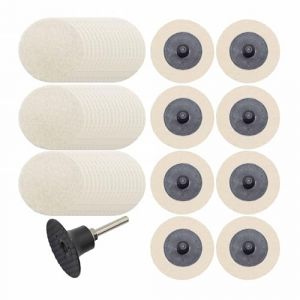 Merryland Disque &Agrave; Polir En Laine 50mm Meuleuse &Agrave; Rectifier, 50 mm Disque De Polissage En Laine 60 Pi&egrave;ces Avec Tige De 6,35mm, Rondelles En Feutre Roues de Tampons de Polissage M&eacute;tal Acier, DGTAB62C1 (Merryland Tools FR, neuf)