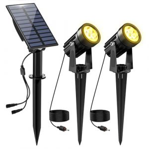 NATPOW Spot Solaire Ext&eacute;rieur, 2 en 1 3000K Projecteur Solaire Exterieur, Etanche IP65 Lampe Solaire Exterieur Puissante, 2 Modes Lumiere Solaire avec pour Jardin, All&eacute;e, Chemin, Trottoir, Terrasse (LKA2 Store, neuf)