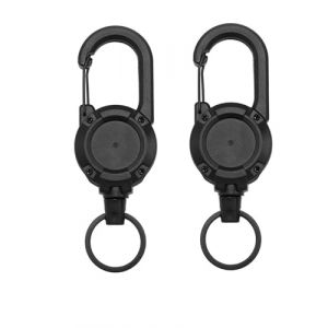 KGDUYC 2 PCS Bobine de Badge, Porte Badge Enrouleur Robuste, Porte-clés Retractable, Porte-Badge Mousqueton pour Pantalons et Ceintures Porte Clés Porte Badge de Carte D'Identité, Noir (Qertyias OÜ, neuf)