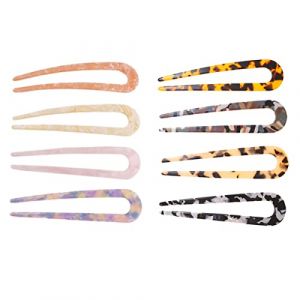 FRCOLOR 8pi&egrave;ces Lot De &Eacute;pingle &agrave; Cheveux u Forme &Eacute;pingle &agrave; Chignon Fourchue Pour Coiffure (Laners, neuf)