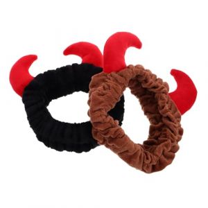 Beavorty 2 Pièces Bandeau Peluche Corne Bandeau De Maquillage Accessoires De Costumes De Diable Costume De Cornes De Taureau Accessoires De Vache Coiffe D'animaux Cornes De Vache Peluche (T Innovation·HX, neuf)