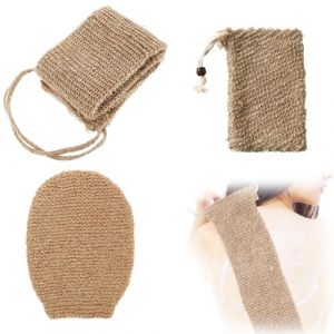 EJRUP Gommage du Dos pour la Douche,Gant Exfoliant Corps Gant de Crin,Sac &agrave; Savon Exfoliant en Jute,Exfoliant pour le Dos Homme Et Femme,Doux & Intense pour la Douche,Accessoires pour le Bain (Anilalowbility, neuf)
