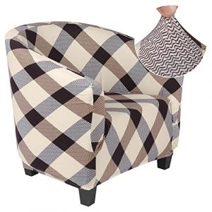 Jaotto Housse de Fauteui Cabriolet 1 Place, Housse de Fauteui Crapaud Extensible Chesterfield, Housse Fauteuil Salon Club il Lavable, Couverture de Fauteuil Facile à Installer(Plaid,1 Pièce) (Jaotto, neuf)