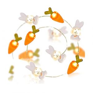 20 Led Guirlande Lumineuse De Pâques Guirlande Lumineuse À Piles Lapin De Pâques Guirlande Lumineuse Carottes Lumières Pour La Décoration De Pâques Guirlande Lumineuse Led Lapin Guirlande Lumineuse (YingyA, neuf)