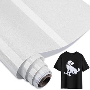 Zocipro Flex Thermocollant Pour Tissu &agrave; Paillettes, 30 cm x 100cm Vinyle Flex Thermocollant Blanc pour Cricut Maker, Silhouette Cameo, V&ecirc;tements, Bonnets, Pantalons, autres Tissus (HTB668, neuf)
