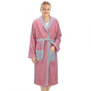 HOMELEVEL Peignoir bain enfant - Robe sortie de bain en coton avec capuche poches et ceinture - Peignoir de bain fille gar&ccedil;on douche plage piscine (SX-Commerce, neuf)