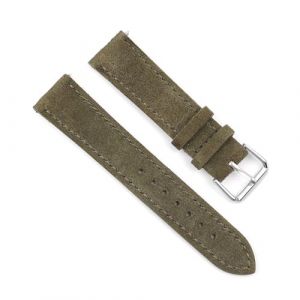 WAikub Bracelet de montre en cuir su&eacute;d&eacute;, 18mm, 19mm, 20mm, 22mm, 24mm, boucle en acier inoxydable, accessoires de montre, Vert, 20mm (A昕妤, neuf)