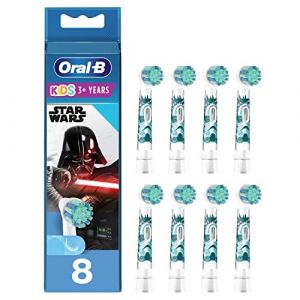 Oral-B Kids, Pack de 8 Brossettes De Rechange Embout Pour Brosse À Dents Électrique Format Spécial Boîte Aux Lettres, Enfant à Partir De 3 Ans, Brossage En Douceur, Édition Star Wars, Darth Vader (G Trading FR, neuf)